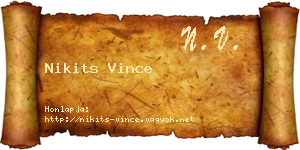 Nikits Vince névjegykártya