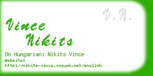 vince nikits business card